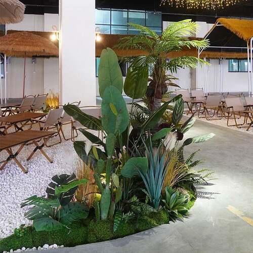 热大型仿真绿植高端轻物奢造景装饰带植软装艺餐466厅酒店花摆设