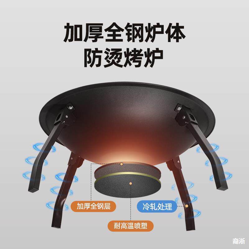烤火炉盆炭炉火取架暖户外烧烤碳烤茶套装围炉炉煮茶家用室A74554