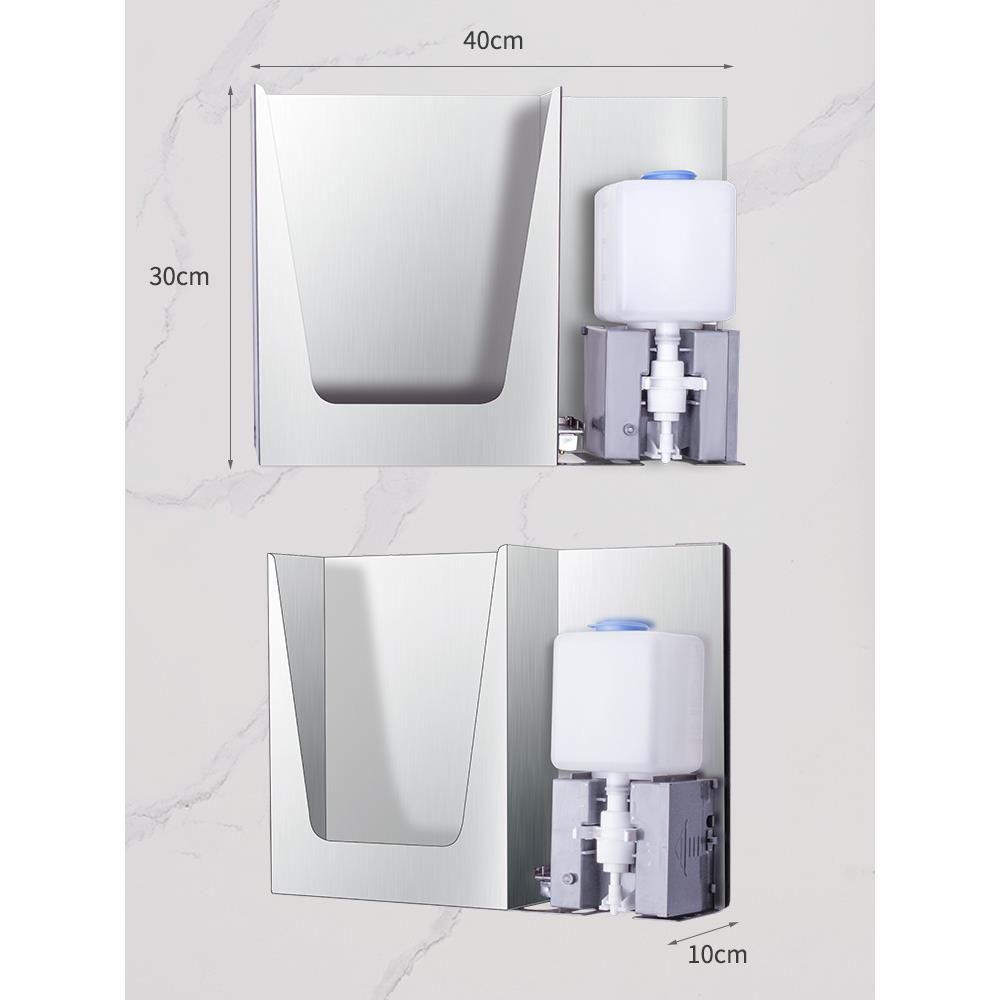 不锈钢镜后皂液器壁挂式擦手纸巾盒镜857后柜感应自手动洗液ft机