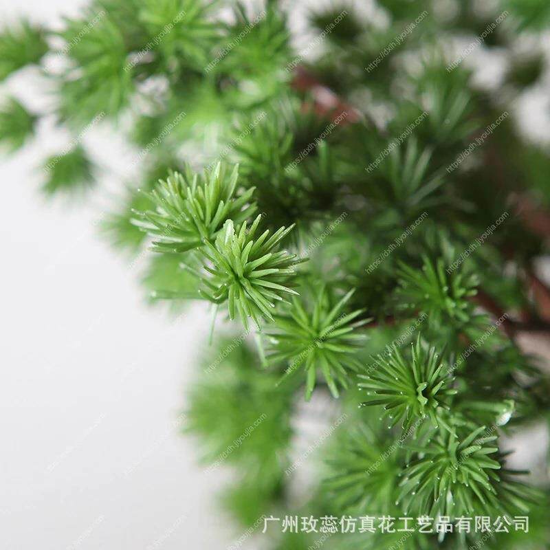 新款中式451仿真绿罗仿汉松盆栽客茶几桌面摆放厅真植盆栽迎客松