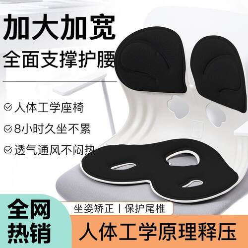 护人腰体工学坐垫久垫办公室腰靠j85座椅靠背坐姿矫坐正护腰