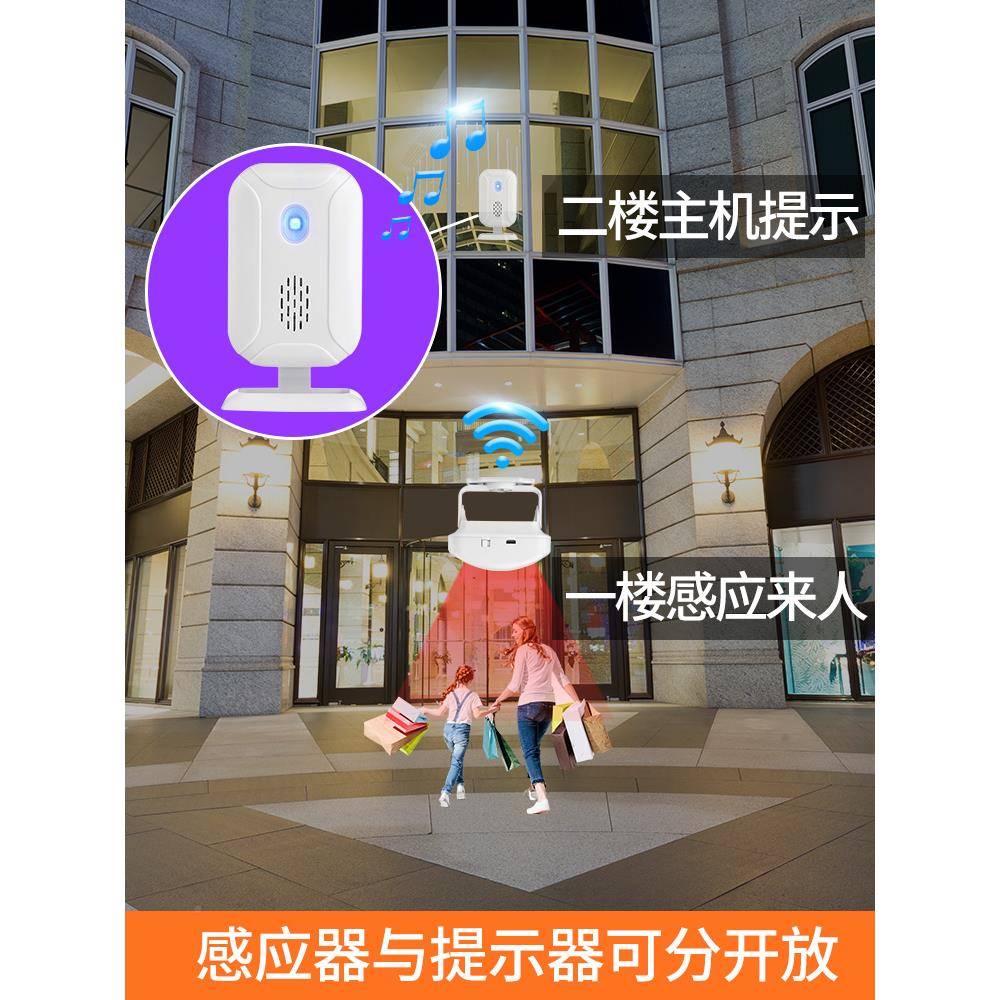 分体音门口欢门迎光临感应器进迎宾铃门语提示器店铺提醒KS-SF20R