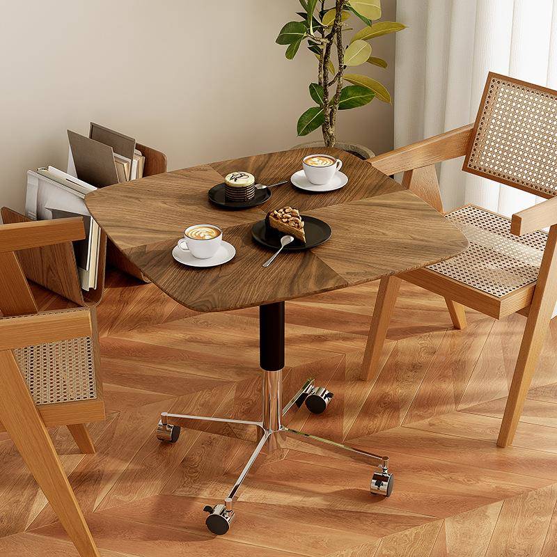 中古风几复古客实木小餐桌升降移小5ZOy5Y2a茶几厅桌子圆桌沙发边