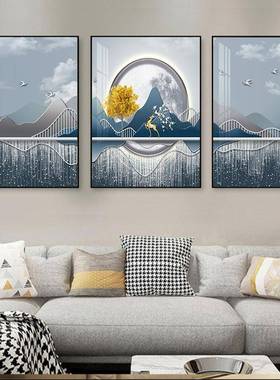 复式楼梯口间装饰画代简约TWT楼道三联挂画客道玄关走廊过厅墙现