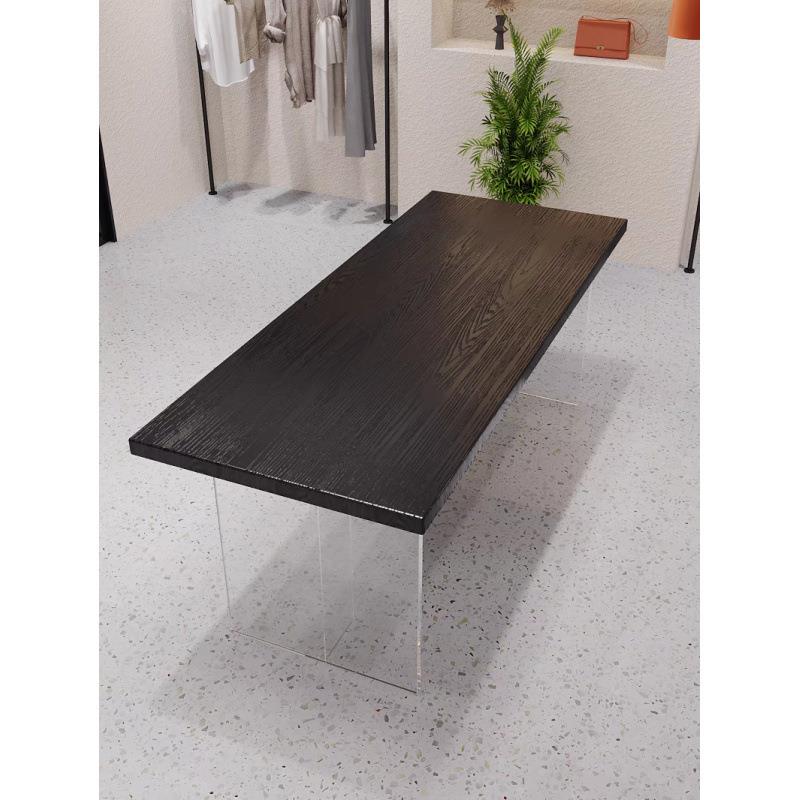 碳化木西板DWH新兰松木木原桌面悬餐桌茶桌面板实木板黑色桌板商