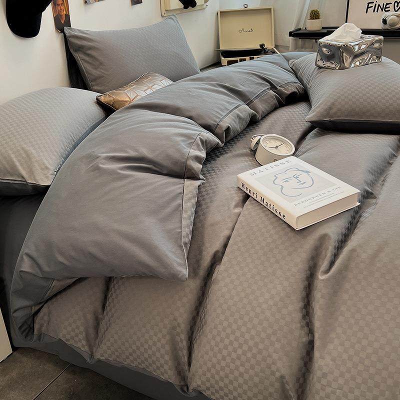 冬季纯棉套1250x00单340件10全棉床单200x2030格子被罩1.被5米三