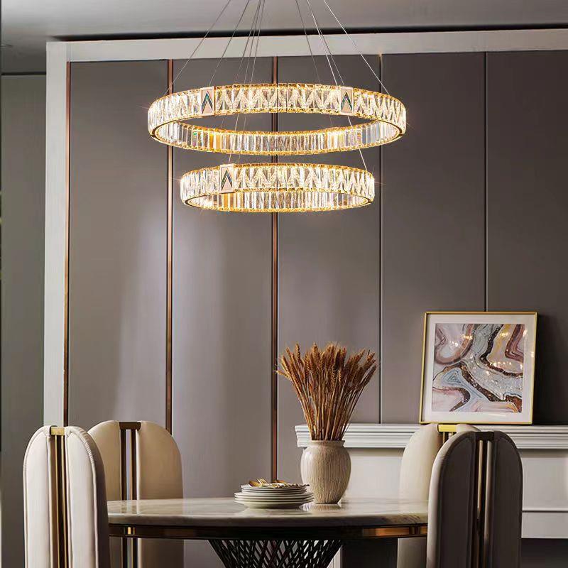 水晶灯轻奢客LDT厅餐吊后现代约环形奢华高档简创意厅个性复式楼