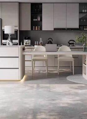 沃顿岩板式岛台餐桌家用厨房一体伸缩端意简型约实木小户现高225