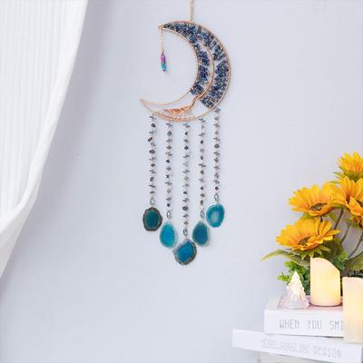 奢捕网玛瑙片DOW挂饰水晶石生命树编风织轻铃客厅墙梦面装饰挂件