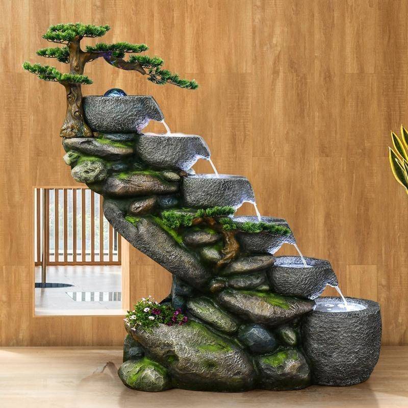水缸假EKF山阳水花喷泉小流型鱼池台户外园布置庭