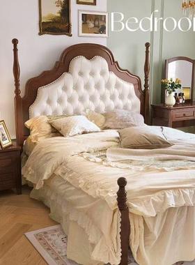 复古美式实木床双人床床VPT简约软包头安娜式床法卧式室欧实木床