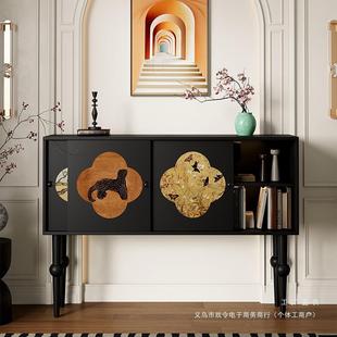 法式 极关窄复古饰柜 中古风玄柜4172c0cm30m客厅餐边柜走廊过道装