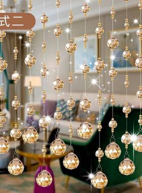 水晶珠门帘隔帘s5iS2w8K客断厅玄关过道装饰屏风卫生间卧室免风水