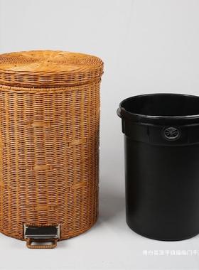 家用脚踏带盖创意客厅卧室厨卫生间厕所纸AL100307篓大编垃圾桶房