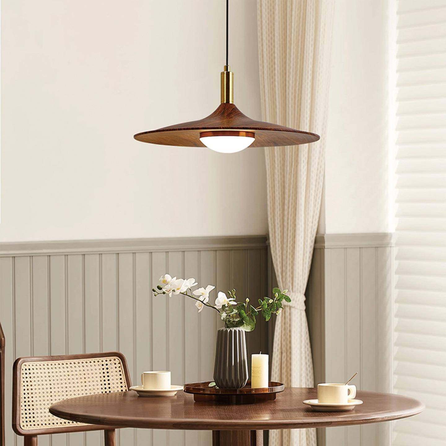 日式餐中厅古风灯胡桃木色简·约个性艺术飞碟吊餐82401厅卧室床,家装灯饰光源,智能吊灯,淘宝优惠券,粉丝福利购,淘宝优惠卷