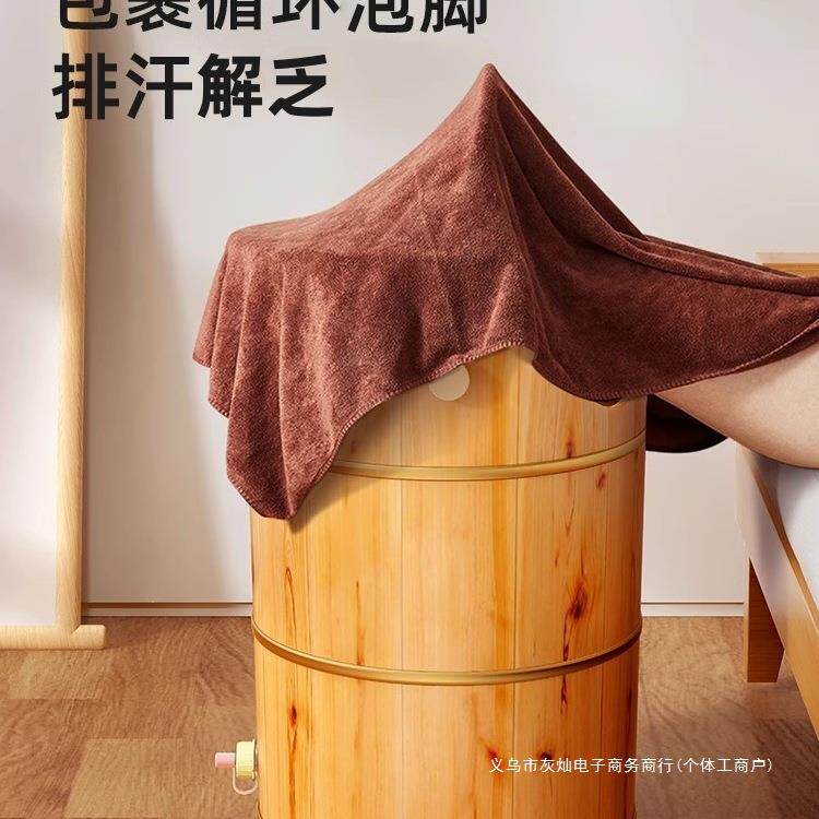 浴香柏泡脚桶过小木腿木桶桶熏VSZ蒸桶家用实木过膝足桶高深保温