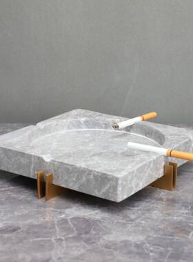 代简厅约BIF金属居人物大理现石烟灰缸摆件客样板房茶几酒店家装