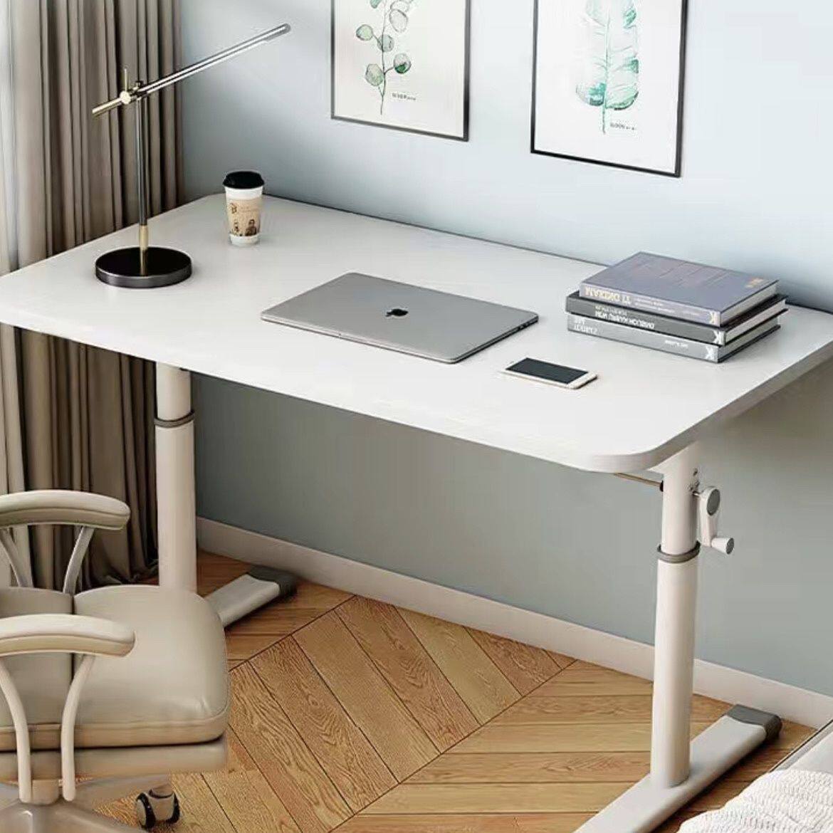 桌子小书桌学生可升降手摇升降桌大白桌手摇升降桌简约书写桌宿舍