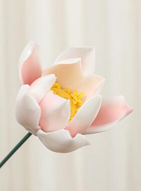 纯饰陶瓷陶荷花IZO铁杆瓷花裸瓷家居装摆件件插花瓶摆新品上市