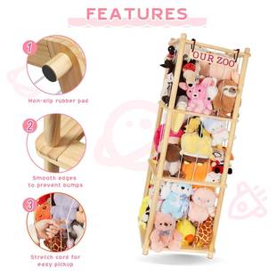 木制卡通玩偶收纳架填k1充玩具充收纳架吊床填物动物动支架