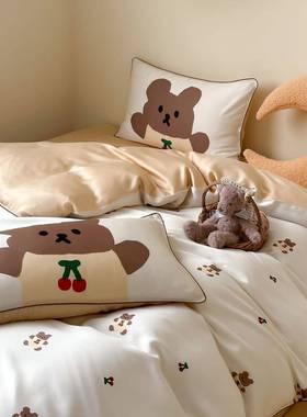 卡通风滑6赛0兰精天丝趣儿童房被套meise床单莱尔凉感可童爱夏季