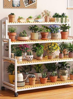 2可025款花架移动带轮置ZIN物架阶梯厅落地式多层花架子客新阳台