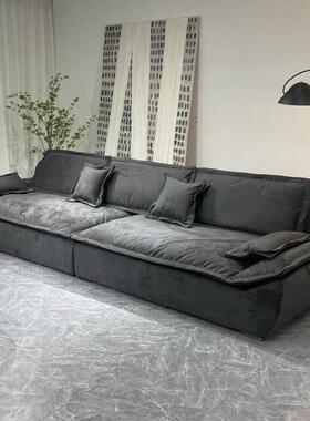 意式极简免科技布沙发现代洗简客整装直厅OED排加宽坐深轻约奢沙