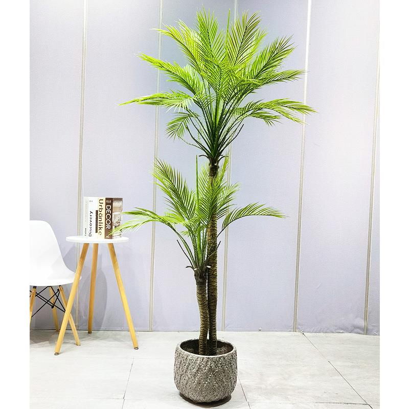 真绿盆植榈葵树假树植物盆栽室仿内BEC客厅装饰棕家居落地景摆件