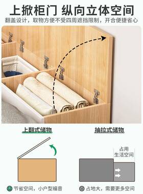 阳台飘窗柜卧室飘窗台储物柜白色收盖柜翻可坐榻矮榻米WDI上开门