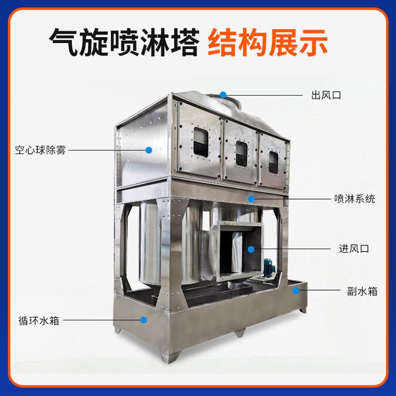 气旋混动旋流塔脱硫脱废硝废气除尘净化涤气处理洗塔不钢气旋YQS