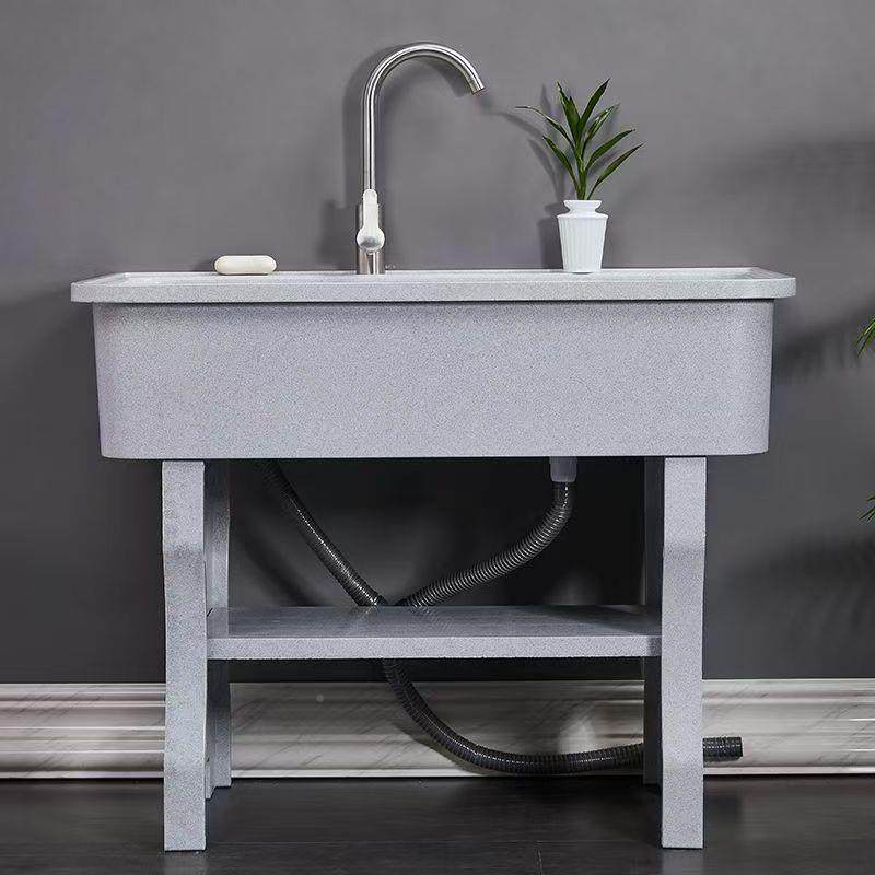 户外洗衣池庭院洗手台210一体台盆水池搓板带阳衣台洗衣花岩岗水