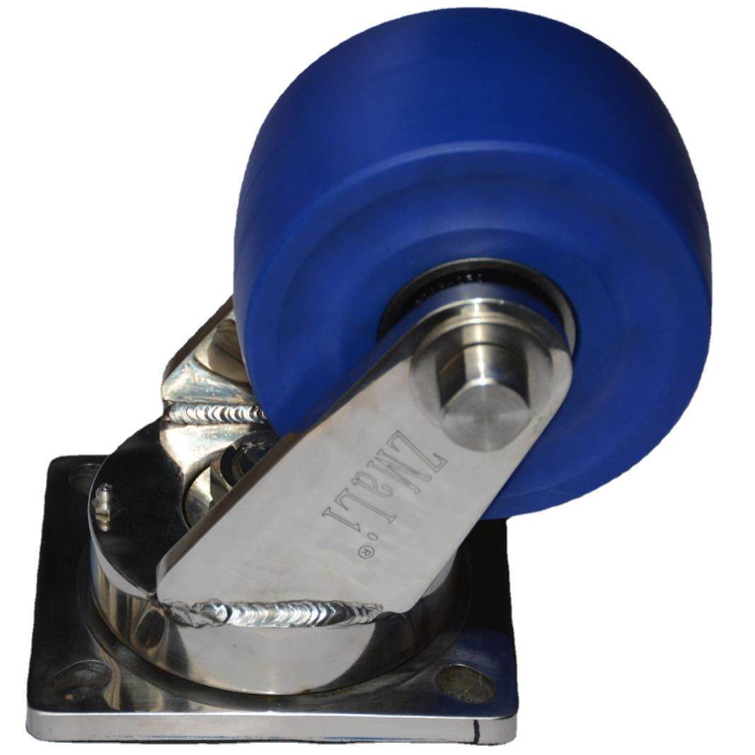 知马3力ZMaLi6寸53超重型不锈钢04尼龙轮工业万向脚轮C尼M龙