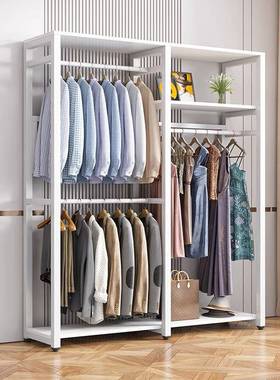 简易衣收柜LNP家用卧衣室落帽开放式布衣柜钢地木组合出租房纳衣