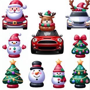 圣人诞节模汽灯车车头YNP车顶装饰led气发光圣诞老气模道具定制