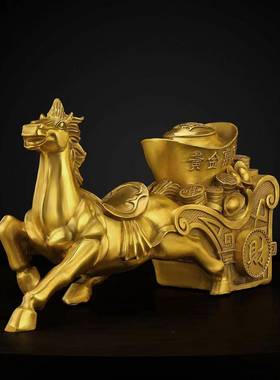 铜摆件拉元装宝摆件生肖马马到马成功家居办公马室ZVX饰品
