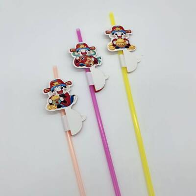 装小财神可爱蜂P窝荧吸管小饰花水果鸡JMK尾酒装饰品P光管装饰