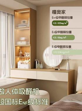 WWA原木风卧室飘窗柜妆台造飘窗空间改梳阳台纳柜子收储物柜