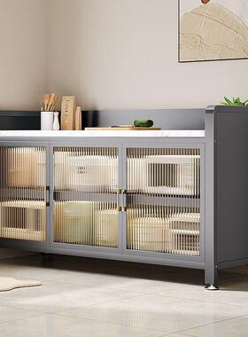 厨房置开物架岩板对柜门落地多层微波炉烤收纳箱多功能切餐NJJ菜