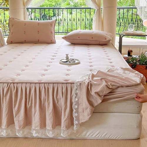 款022023-7-25新夹棉床笠单件全床包花边床罩席梦思垫套保护罩床