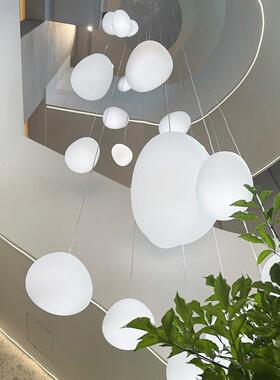 楼吊灯现代简约梯tb-70914奶油鹅卵石复式楼别墅中空三层风意式跃