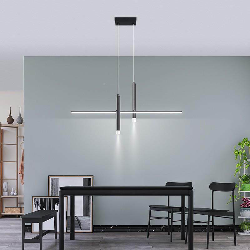餐厅吊灯一字长条餐吊圆灯现设代简约创意440计台师筒饭厅餐桌吧