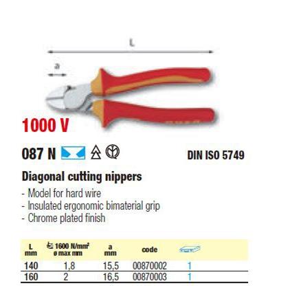 [含税]1US斜AG乌沙克咀钳1000VRAG87N/1400/60