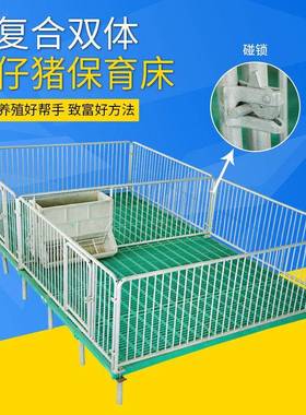 恒富机复合VPL材仔猪保育床复合保育床铸铁腿料双面食槽械保育床