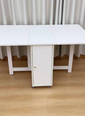 全实YMZ木折叠餐饭桌奶油风小型家用桌可移动板餐桌椅户靠墙岩桌