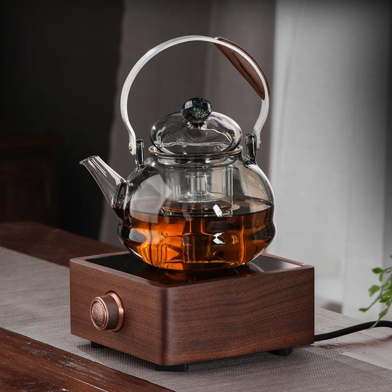 耐玻璃烟灰星TH024空提色梁烧壶蒸煮一体茶壶热大容量烧水壶电陶