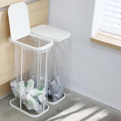 山崎实业酒客日厅撑式简约铁ENB艺垃圾桶大号分类垃圾店架垃圾袋