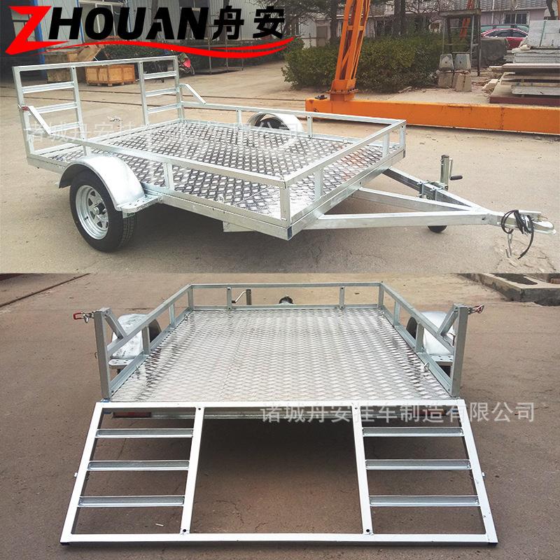ATVUTV沙滩车平板拖车热镀锌平板工具车拖车工厂定制小型挖掘机