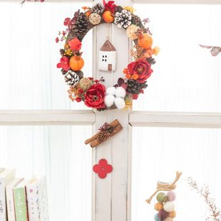 阿楹 可爱高档玄关墙面遮丑装饰挂件2024新居客厅卧室门立体花环