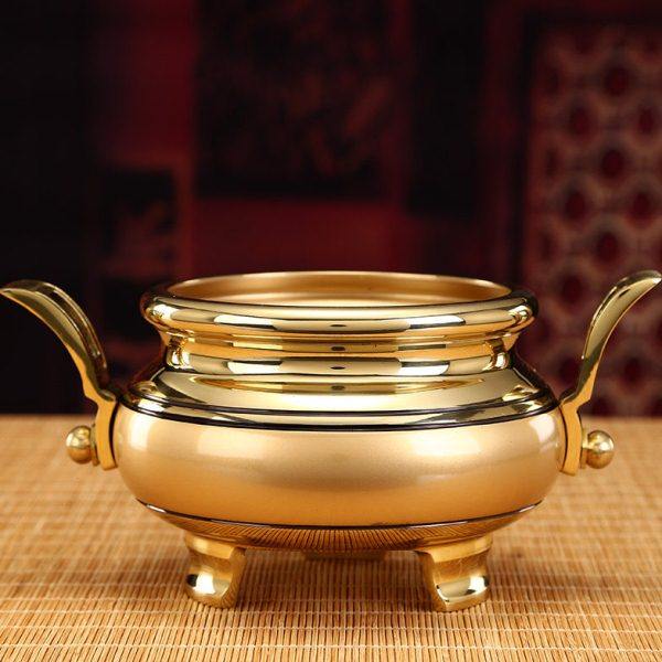 台湾双耳香炉供奉黄铜三脚香炉家用仿古檀香炉供佛上香插香炉摆件,家居饰品,香薰炉,淘宝优惠券,粉丝福利购,淘宝优惠卷