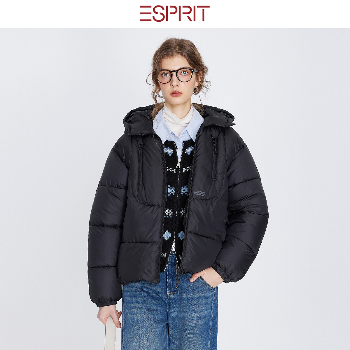 ESPRIT/埃斯普利特连帽短款棉衣